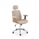 Кресло компьютерное HALMAR TIMBER бежевый/орех